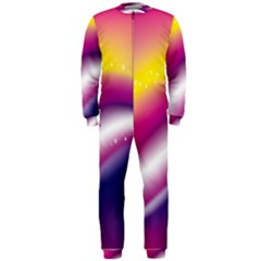 Rainbow Space Red Pink Purple Blue Yellow White Star Onepiece Jumpsuit (men) 