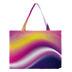 Rainbow Space Red Pink Purple Blue Yellow White Star Medium Tote Bag by Mariart