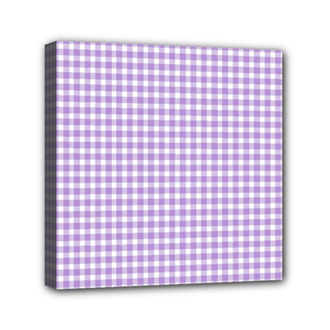 Plaid Purple White Line Mini Canvas 6  X 6 