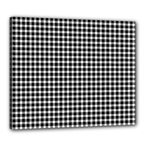 Plaid Black White Line Canvas 24  X 20  by Mariart