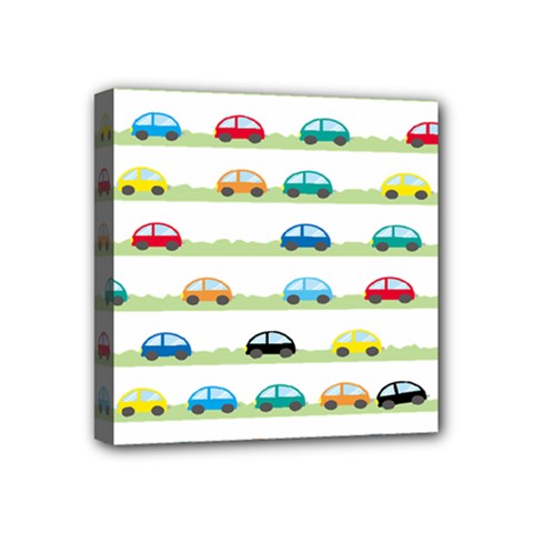 Small Car Red Yellow Blue Orange Black Kids Mini Canvas 4  X 4  by Mariart