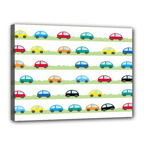 Small Car Red Yellow Blue Orange Black Kids Canvas 16  X 12  by Mariart