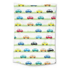Small Car Red Yellow Blue Orange Black Kids Large Tapestry