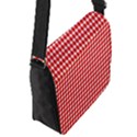 Plaid Red White Line Flap Messenger Bag (S) View2