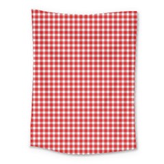 Plaid Red White Line Medium Tapestry by Mariart