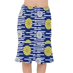 Sunflower Line Blue Yellpw Mermaid Skirt