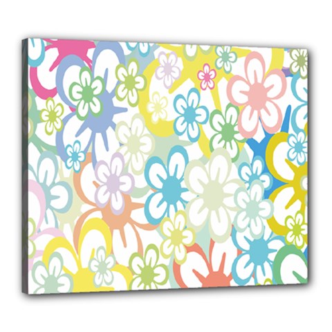 Star Flower Rainbow Sunflower Sakura Canvas 24  X 20 