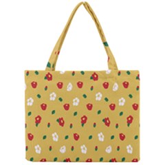 Tulip Sunflower Sakura Flower Floral Red White Leaf Green Mini Tote Bag by Mariart