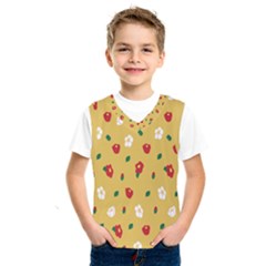 Tulip Sunflower Sakura Flower Floral Red White Leaf Green Kids  Sportswear by Mariart