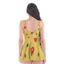 Tulip Sunflower Sakura Flower Floral Red White Leaf Green Skater Dress Swimsuit View2