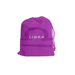 Zodizc Libra Purple Drawstring Pouches (medium)  by Mariart