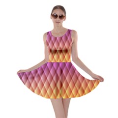 Triangle Plaid Chevron Wave Pink Purple Yellow Rainbow Skater Dress