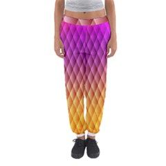 Triangle Plaid Chevron Wave Pink Purple Yellow Rainbow Women s Jogger Sweatpants