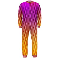 Triangle Plaid Chevron Wave Pink Purple Yellow Rainbow OnePiece Jumpsuit (Men) 