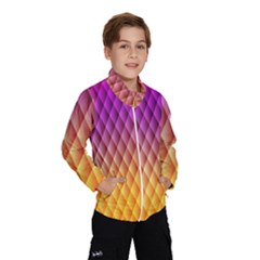 Triangle Plaid Chevron Wave Pink Purple Yellow Rainbow Wind Breaker (Kids)