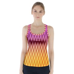 Triangle Plaid Chevron Wave Pink Purple Yellow Rainbow Racer Back Sports Top