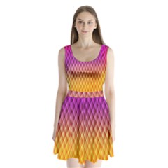 Triangle Plaid Chevron Wave Pink Purple Yellow Rainbow Split Back Mini Dress  by Mariart