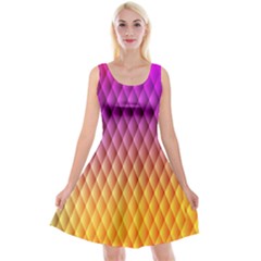 Triangle Plaid Chevron Wave Pink Purple Yellow Rainbow Reversible Velvet Sleeveless Dress