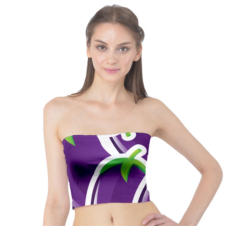 Vegetable Eggplant Purple Green Tube Top