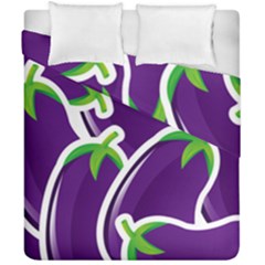 Vegetable Eggplant Purple Green Duvet Cover Double Side (california King Size)