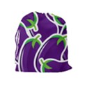 Vegetable Eggplant Purple Green Drawstring Pouches (Extra Large) View2