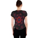 Fractal Abstract Blossom Bloom Red Crew Neck Crop Top View2