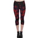 Fractal Abstract Blossom Bloom Red Capri Leggings  View1