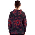 Fractal Abstract Blossom Bloom Red Women s Zipper Hoodie View2