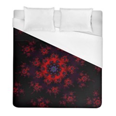 Fractal Abstract Blossom Bloom Red Duvet Cover (Full/ Double Size)