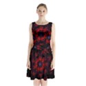 Fractal Abstract Blossom Bloom Red Sleeveless Chiffon Waist Tie Dress View1