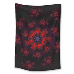 Fractal Abstract Blossom Bloom Red Large Tapestry by Nexatart