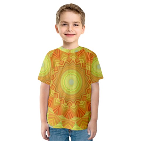 Sunshine Sunny Sun Abstract Yellow Kids  Sport Mesh Tee by Nexatart