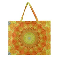 Sunshine Sunny Sun Abstract Yellow Zipper Large Tote Bag by Nexatart