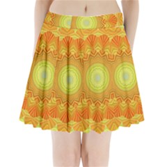 Sunshine Sunny Sun Abstract Yellow Pleated Mini Skirt