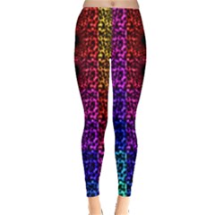 Rainbow Grid Form Abstract Leggings 