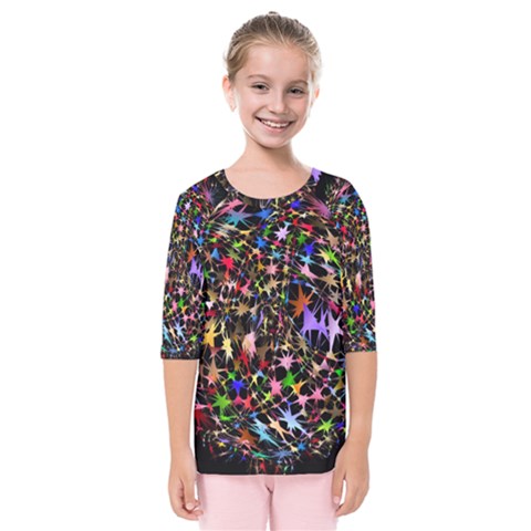 Network Integration Intertwined Kids  Quarter Sleeve Raglan Tee by Nexatart