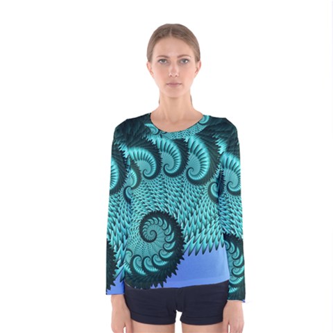 Fractals Texture Abstract Women s Long Sleeve Tee by Nexatart