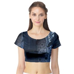 Graphic Design Background Short Sleeve Crop Top (tight Fit) by Nexatart