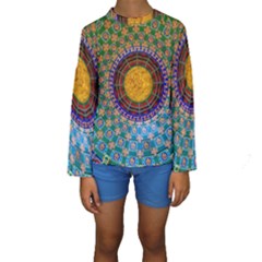 Temple Abstract Ceiling Chinese Kids  Long Sleeve Swimwear by Nexatart