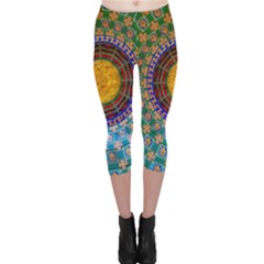 Temple Abstract Ceiling Chinese Capri Leggings  by Nexatart