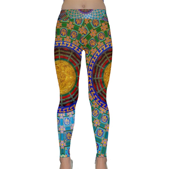 Temple Abstract Ceiling Chinese Classic Yoga Leggings