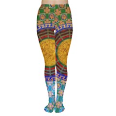 Temple Abstract Ceiling Chinese Women s Tights