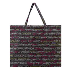 Full Frame Shot Of Abstract Pattern Zipper Large Tote Bag by Nexatart