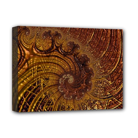 Copper Caramel Swirls Abstract Art Deluxe Canvas 16  X 12   by Nexatart