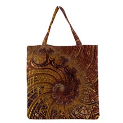 Copper Caramel Swirls Abstract Art Grocery Tote Bag by Nexatart