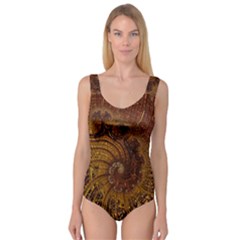 Copper Caramel Swirls Abstract Art Princess Tank Leotard  by Nexatart