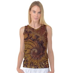 Copper Caramel Swirls Abstract Art Women s Basketball Tank Top by Nexatart