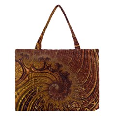 Copper Caramel Swirls Abstract Art Medium Tote Bag by Nexatart