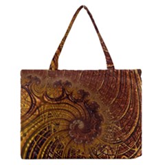 Copper Caramel Swirls Abstract Art Medium Zipper Tote Bag