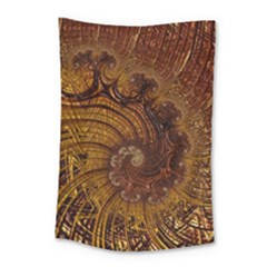 Copper Caramel Swirls Abstract Art Small Tapestry by Nexatart